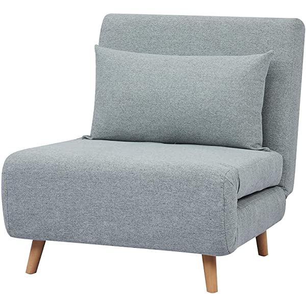 GIA Tri-Fold Sofa Bed, With Pillow, Yellow Yellow With Legs