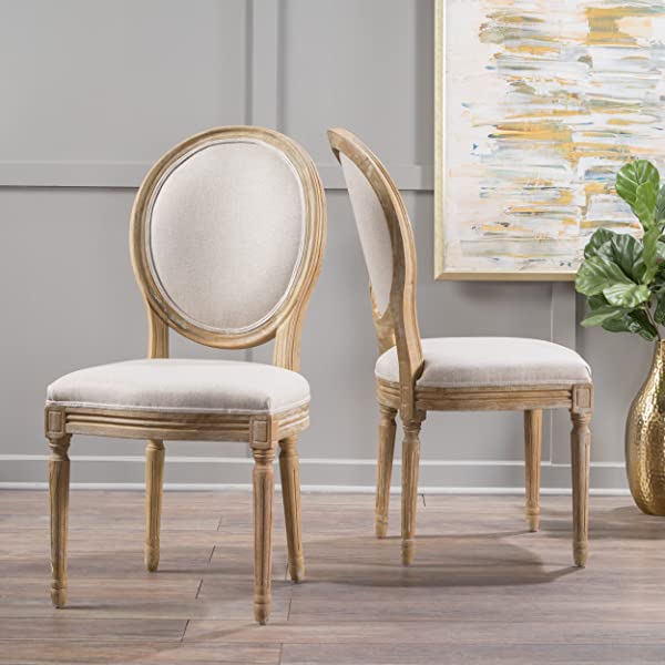 Christopher Knight Home Phinnaeus Beige Fabric Dining Chair (Set of 2), 2-Pcs Set Beige 2-Pcs Set