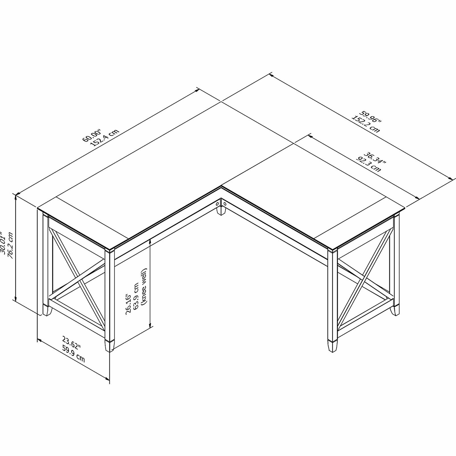 【Furniture】Veda 60W L Shaped Desk