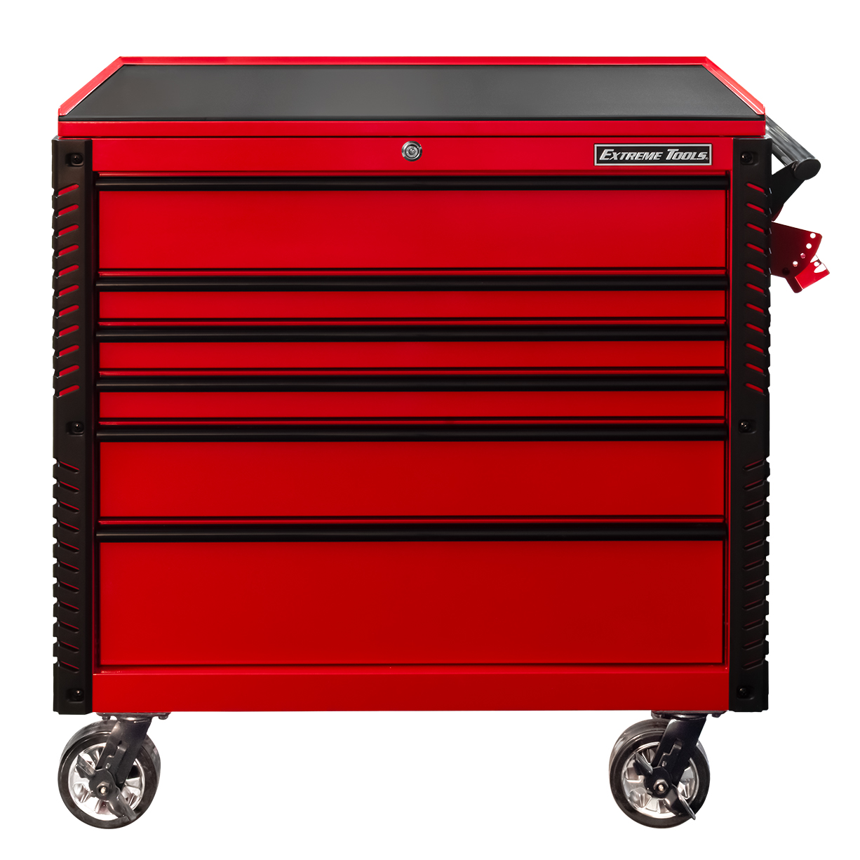 used toolboxExtreme Tools 41 6-Drawer Deluxe Tool Cart with Pry Bar Holders And Flip Top