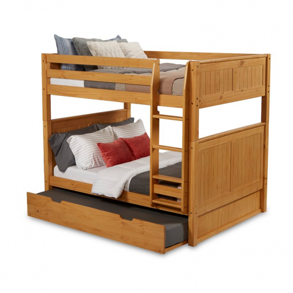 【Furniture】Stig Full Over Full Solid Wood Standard Bunk Bed with Trundle by Harriet Bee