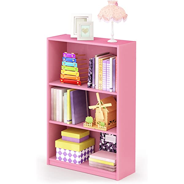 FURINNO JAYA Simple Home 3-Tier Adjustable Shelf Bookcase, White White 3-Tier Bookcase