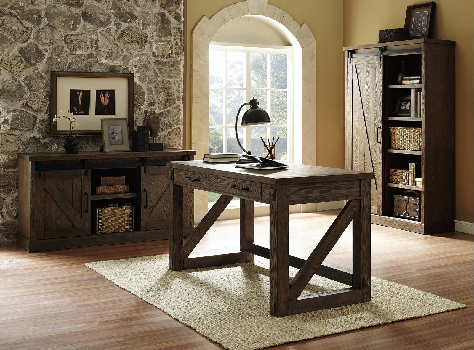 【Furniture】Anse Solid Wood Configurable Rectangular Writing Desk Office Set