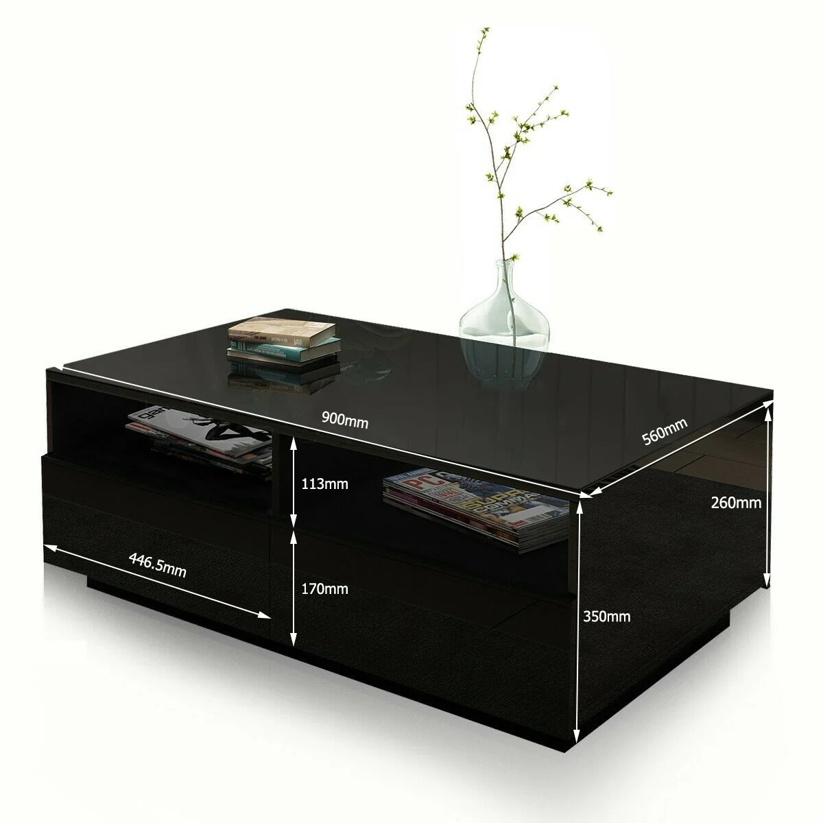 【Furniture】Gastelum Block Coffee Table with Storage