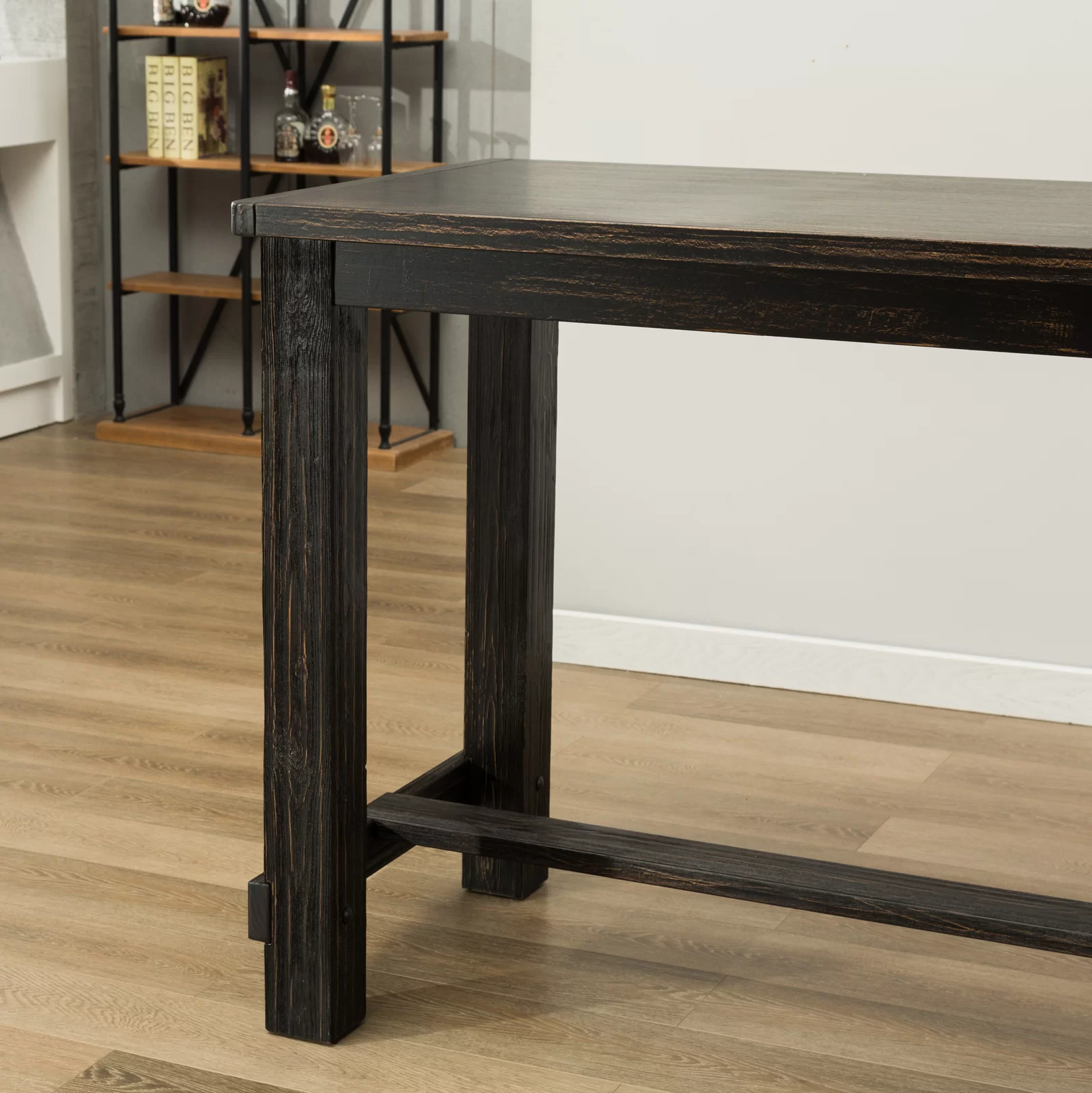 【Furniture】Bamey 6 - Person Bar Height Solid Wood Dining Set