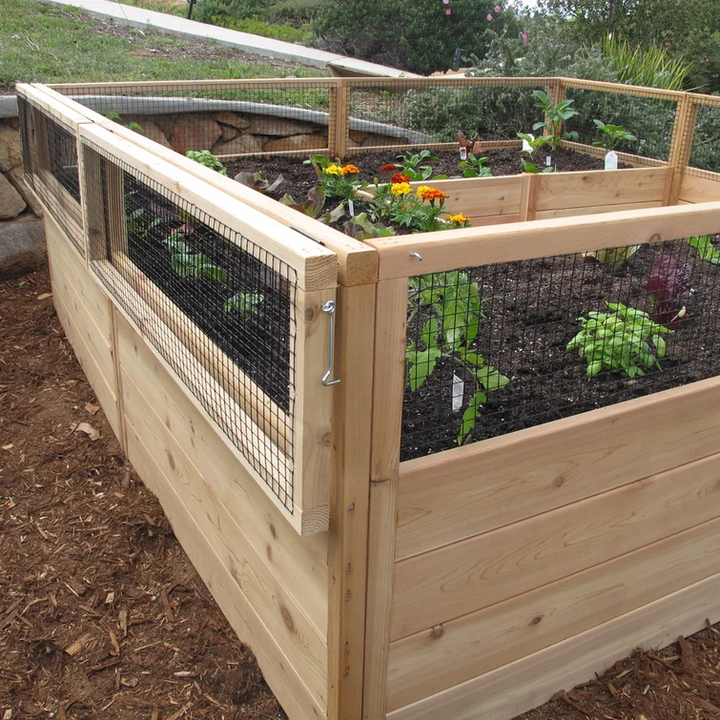8 ft. w x 8 ft. D Cedar Garden in a Box with Deer Fence