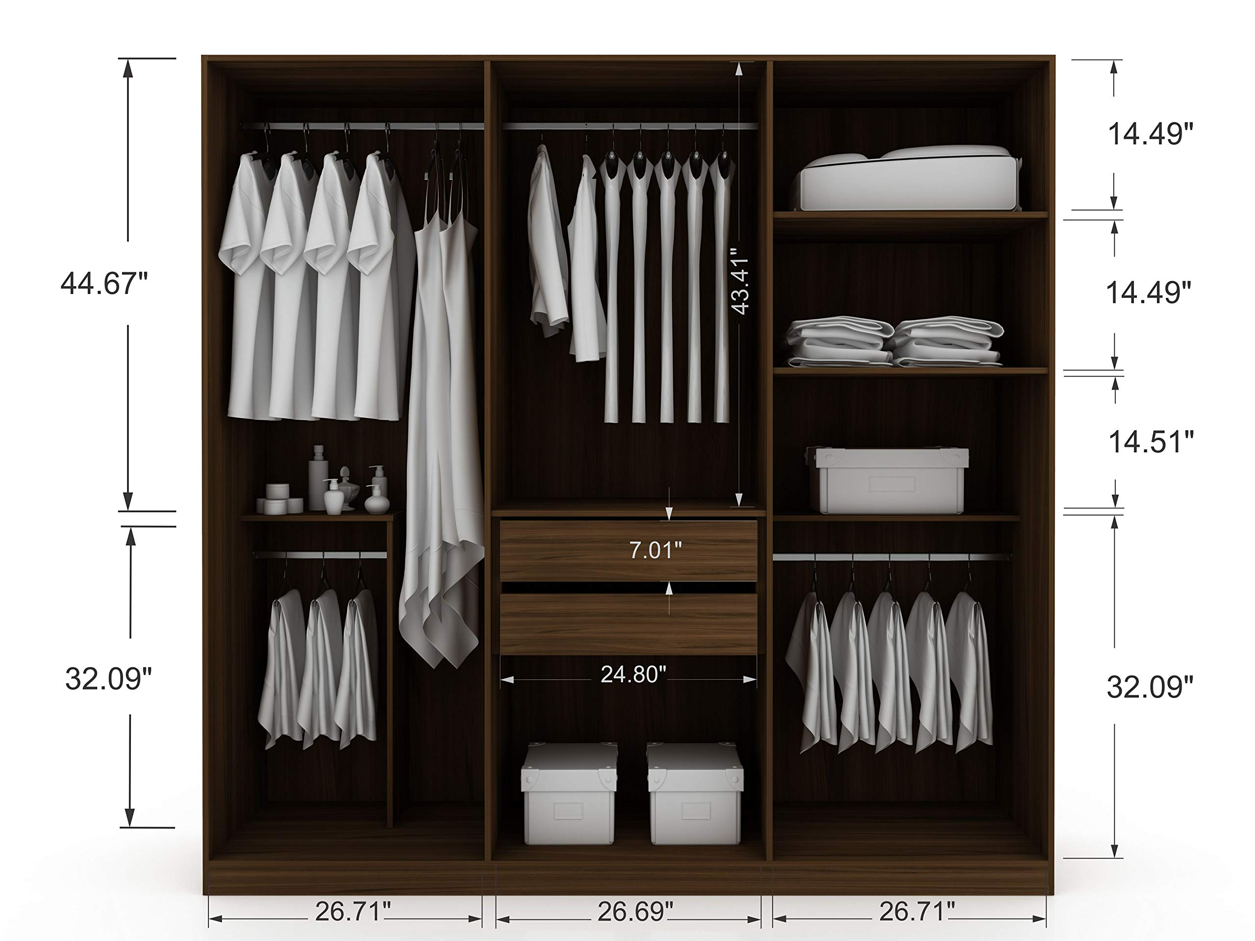 【Furniture】Gramercy Contemporary Modern Freestanding Wardrobe Armoire Closet, 82.48