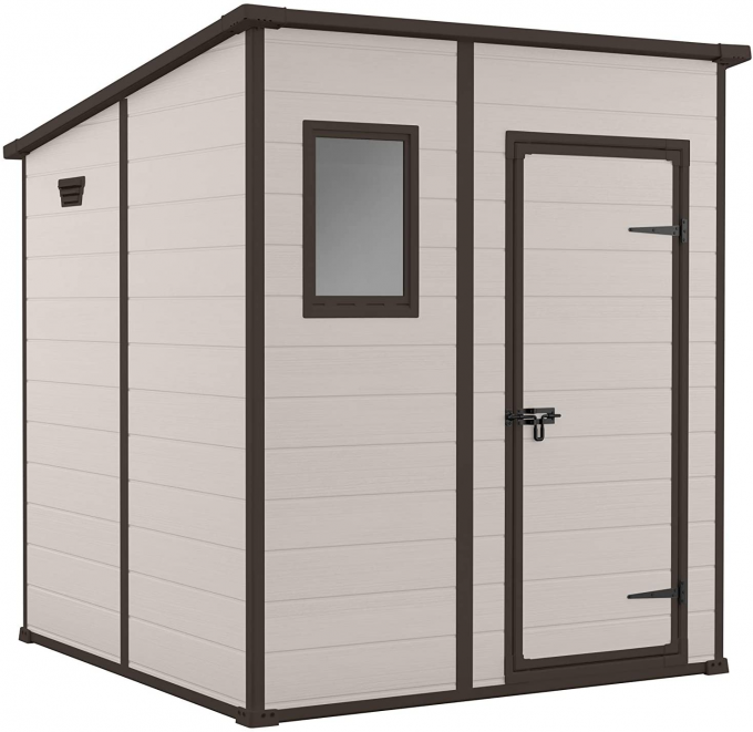 Kate Manor Loft Outdoor Plastic Garden Storage Shed, 6 x 6 Feet