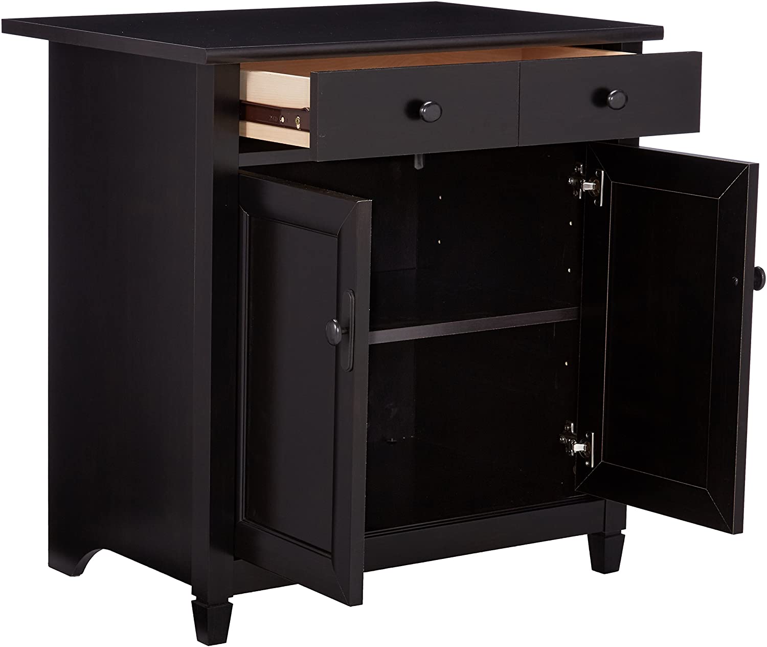 Sauder 408696 Edge Water Utility CartStand, L 28.19 x W 19.45 x H 29.02, Estate Black finish