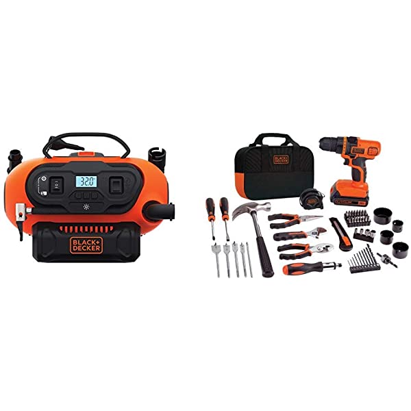 BLACK+DECKER 20V Max Drill & Home Tool Kit, 68 Piece (LDX120PK) 20V Home Tool Kit