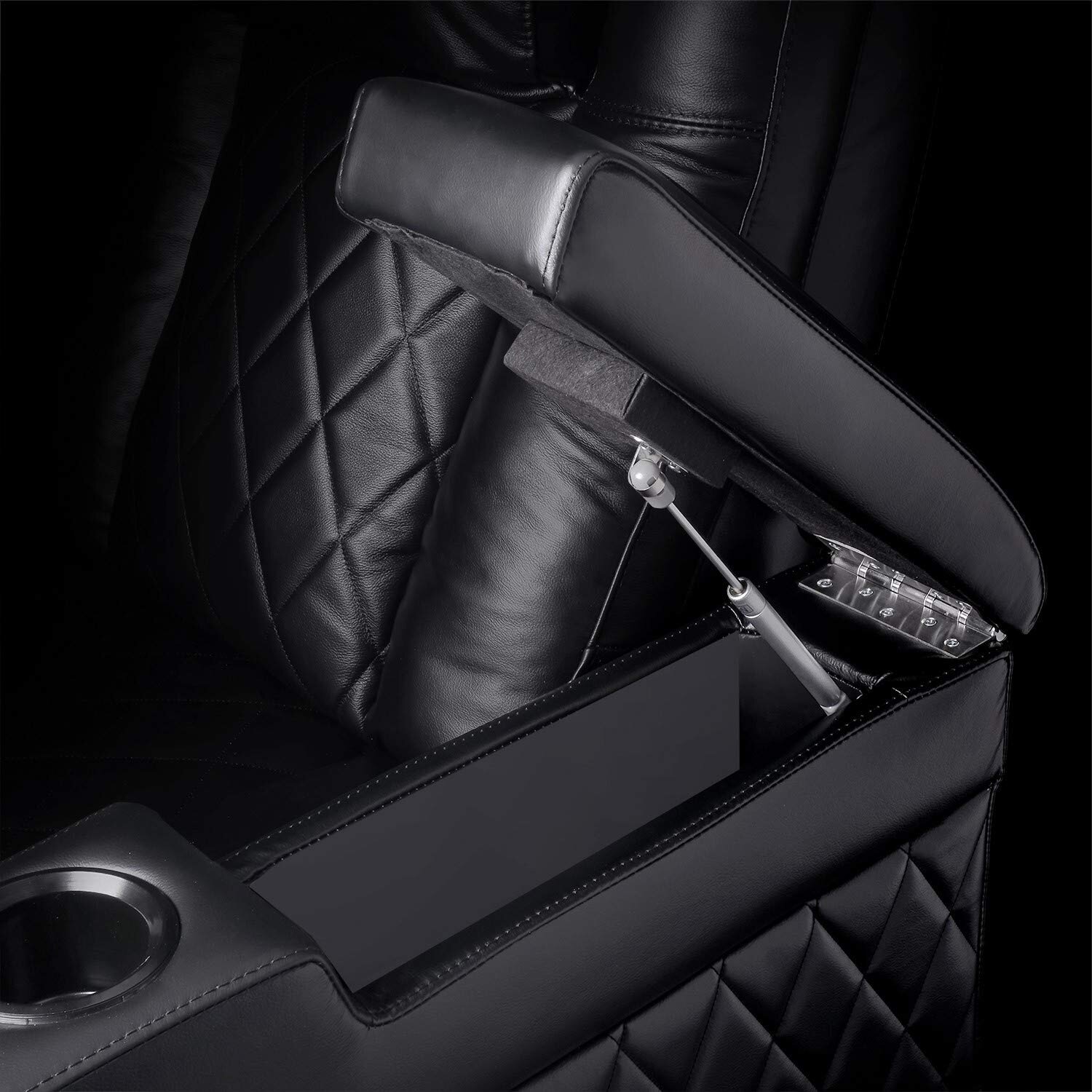【Furniture】Tuscany 68.25'' Wide Genuine Leather Home Theater Seating with Cup Holder