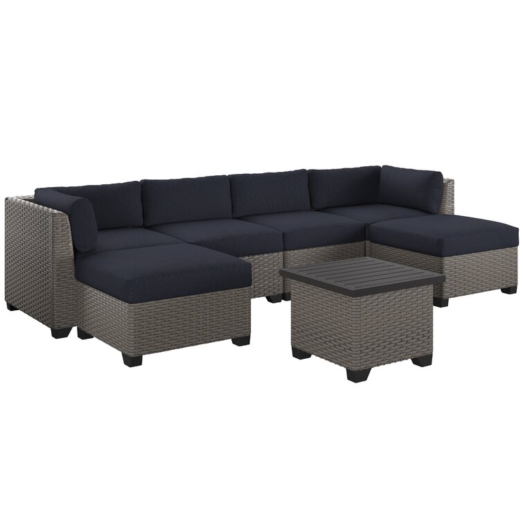 Merlyn High-Density Polyethylene (HDPE) Wicker 5 - Person Seating Group with Cushions
