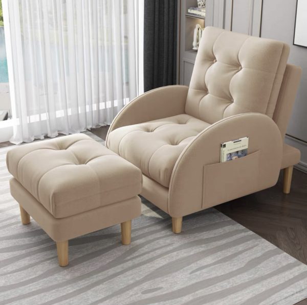 【Furniture】Brand new balcony small apartment multifunctional recliner dual-purpose sofa chair