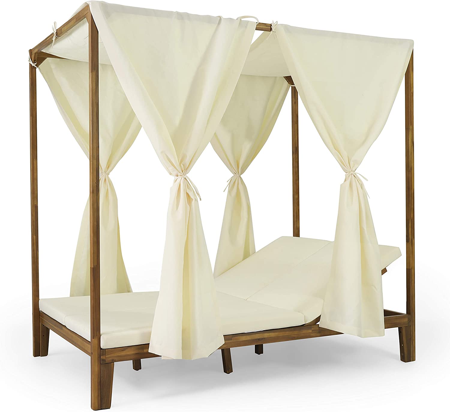 【Home&Garden】Outdoor DAYBED, Dark Grey + Teak Finish