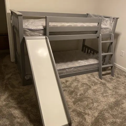 【Furniture】2m solid wood standard bunk bed
