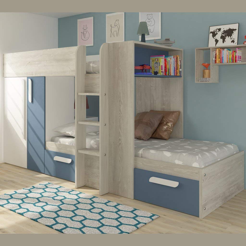 【Furniture】Trasman Barca Pink Bunk Bed with Wardrobe & Storage