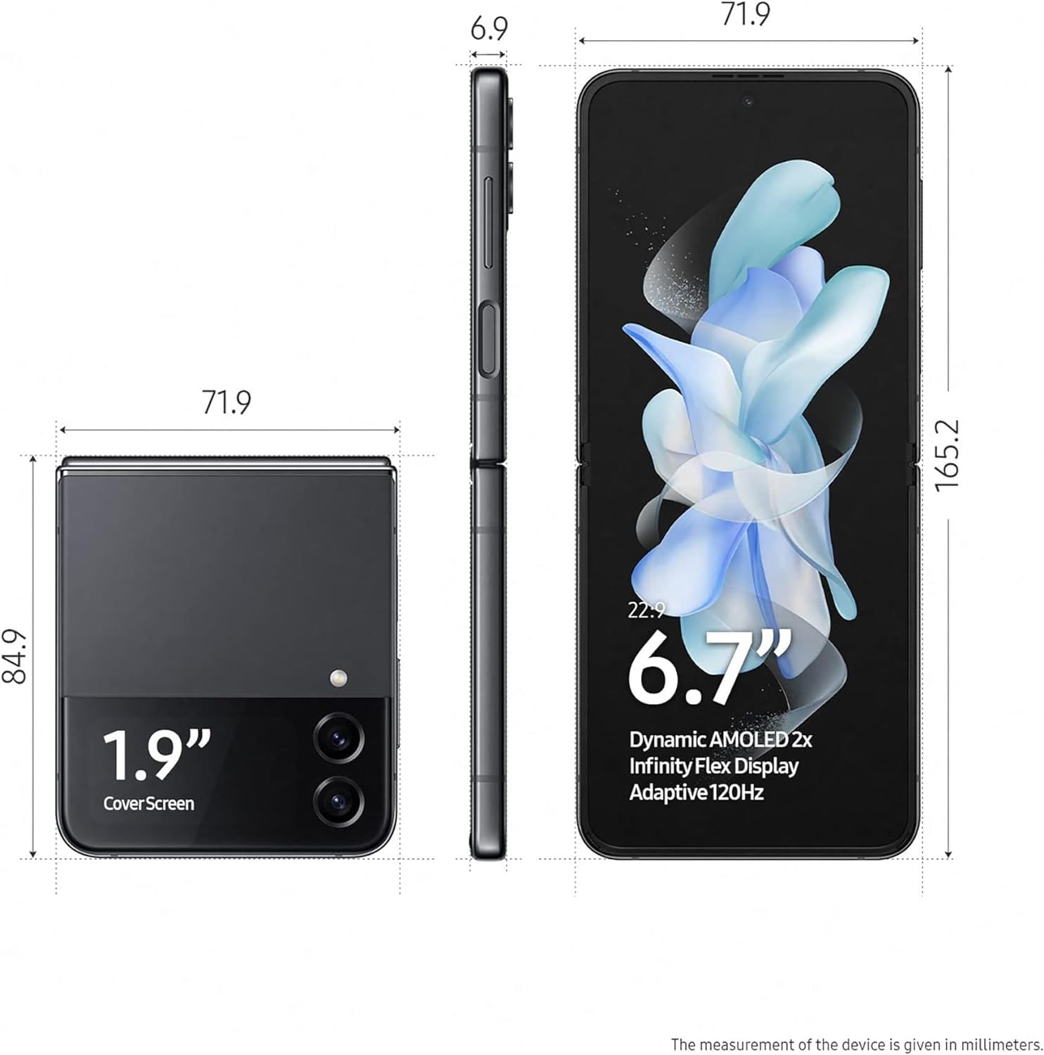 Samsung Galaxy Z Flip4 5G Smartphone Sim Free Android Folding Phone, UK Version