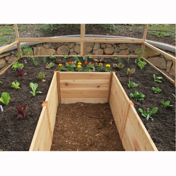 8 ft. w x 8 ft. D Cedar Garden in a Box with Deer Fence