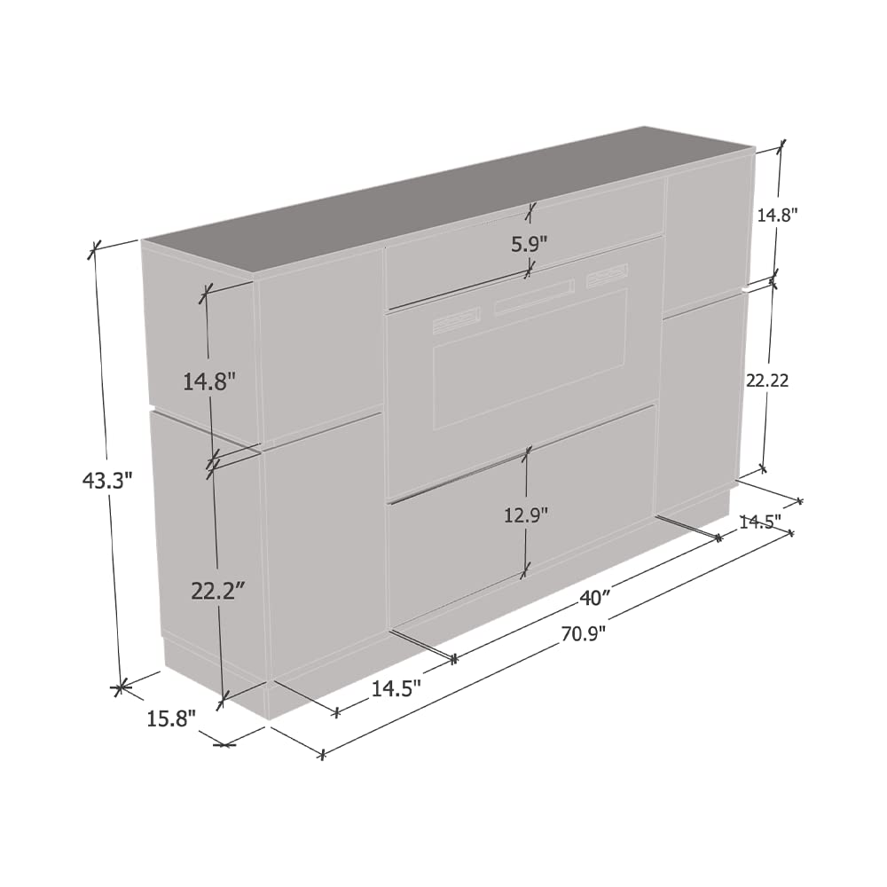 【Furniture】Meble Furniture Odessa WH-EF Fireplace Sideboard