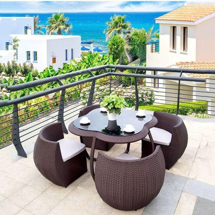 5-Piece Patio Furniture Dining Room Combination For Outdoor And Indoor